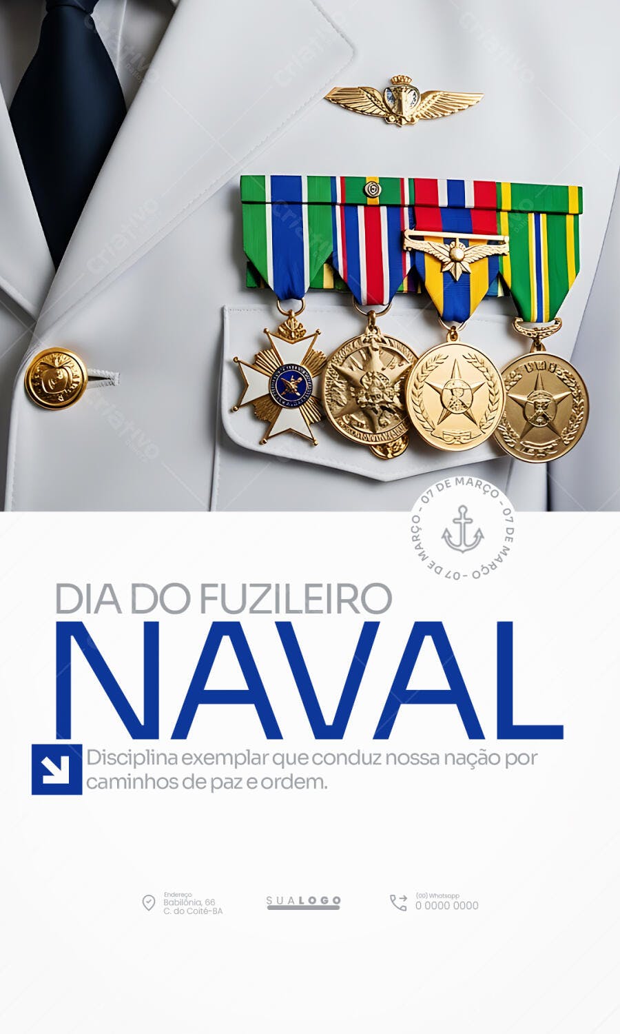 Post Dia do Fuzileiro Naval Março PSD Editável