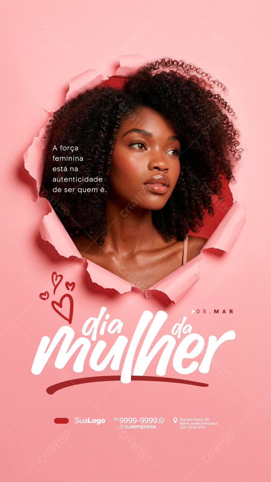 Story Dia Internacional da Mulher 8 de Março PSD Editável