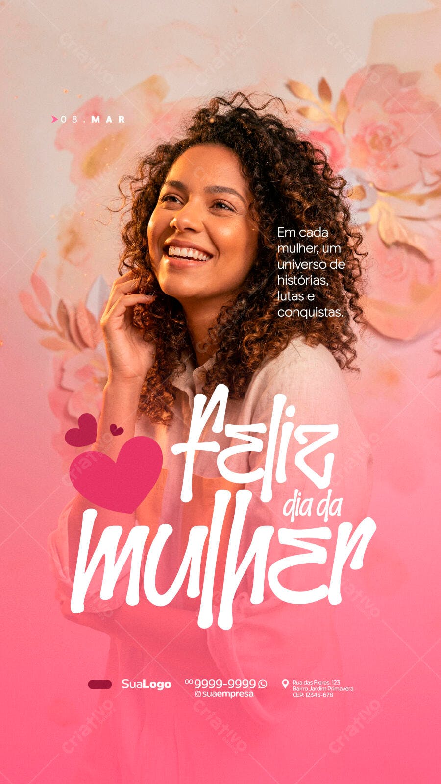 Story Dia Internacional da Mulher 8 de Março PSD Editável