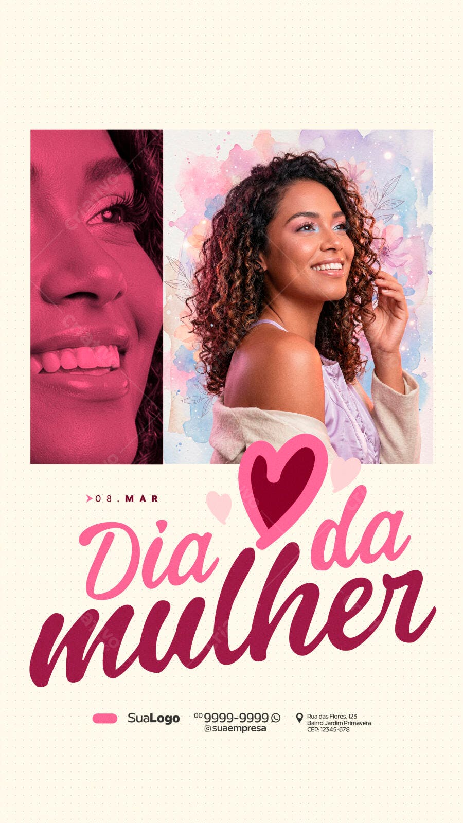 Story Instagram Dia da Mulher 8 de Março PSD Editável