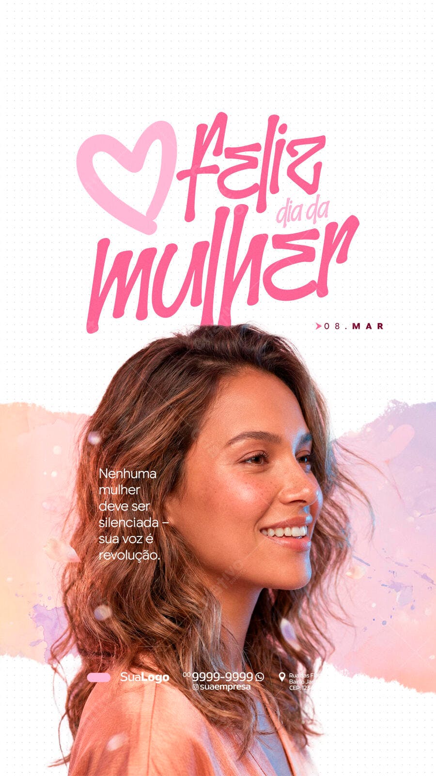 Story Instagram Dia Internacional da Mulher 8 de Março PSD Editável