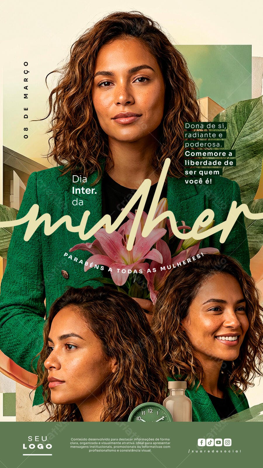 Story Dia Internacional da Mulher 8 de Março PSD Editável