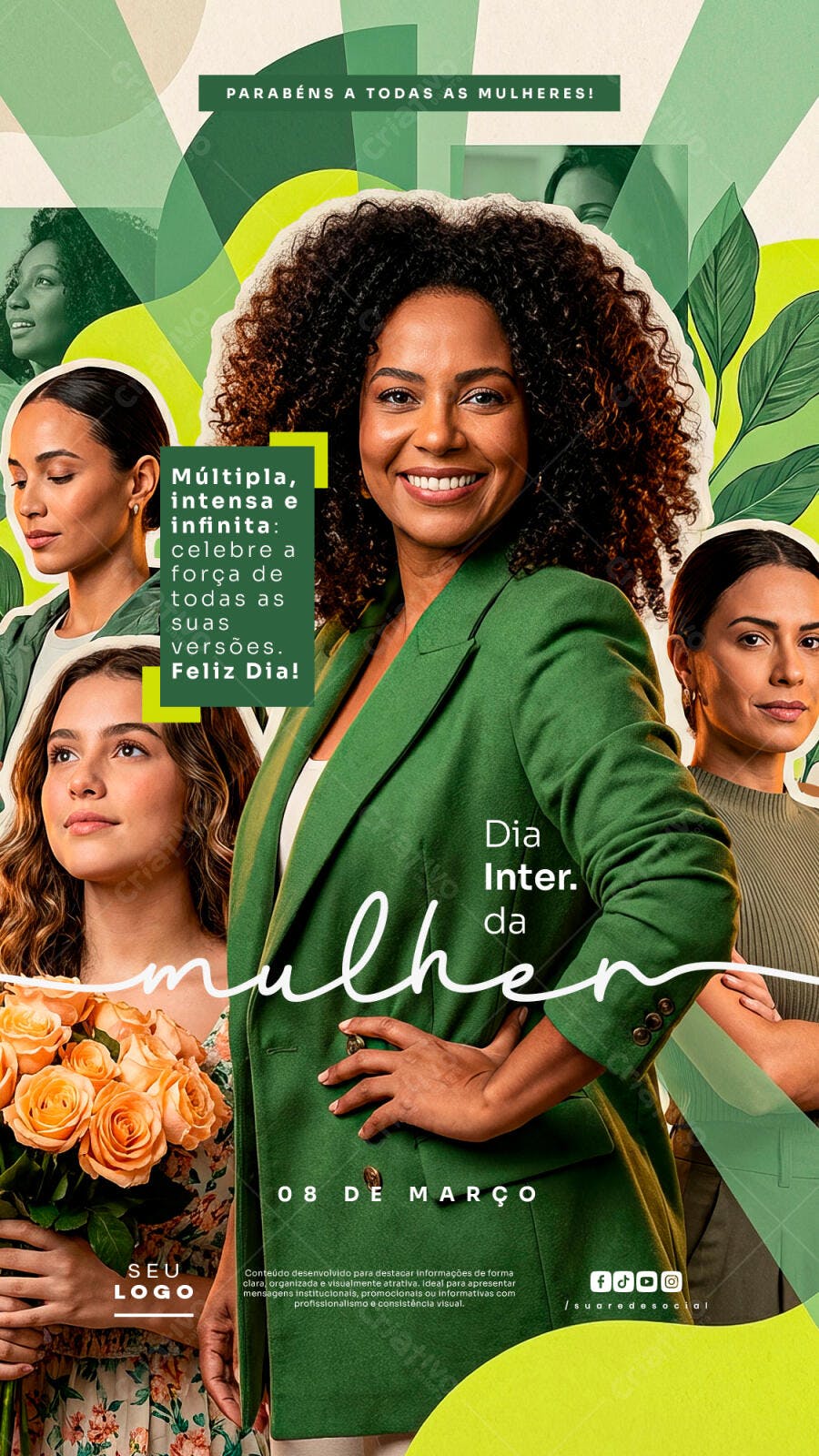 Story Instagram Dia Internacional da Mulher 8 de Março PSD Editável