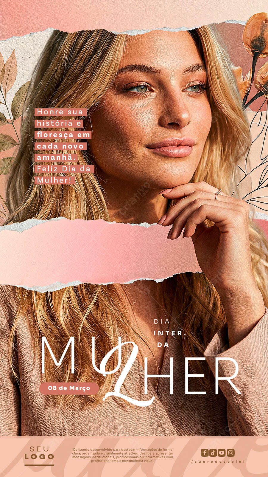 Story Dia Internacional da Mulher 8 de Março PSD Editável