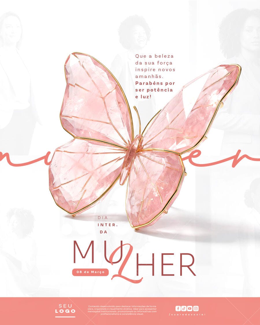 Post Instagram Dia da Mulher 8 de Março PSD Editável