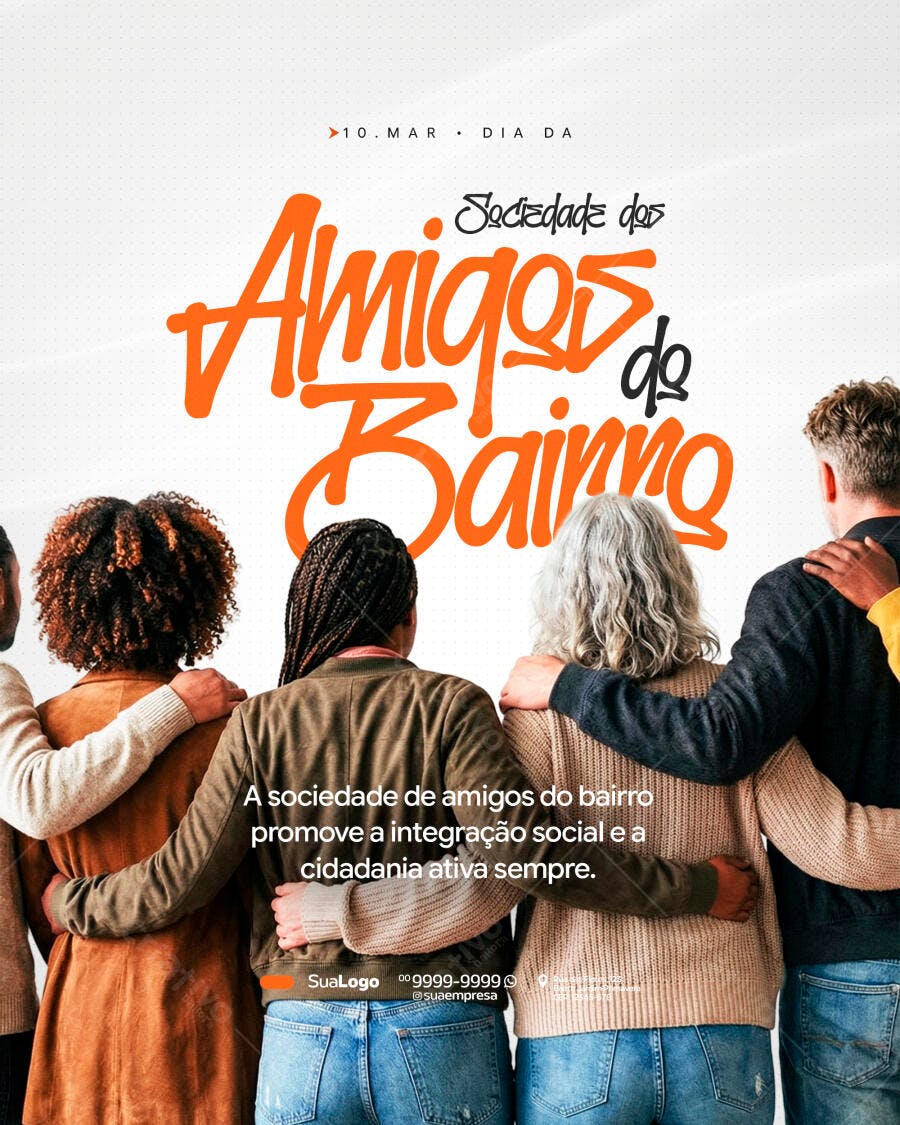 Post Instagram Sociedade Amigos do Bairro PSD Editável