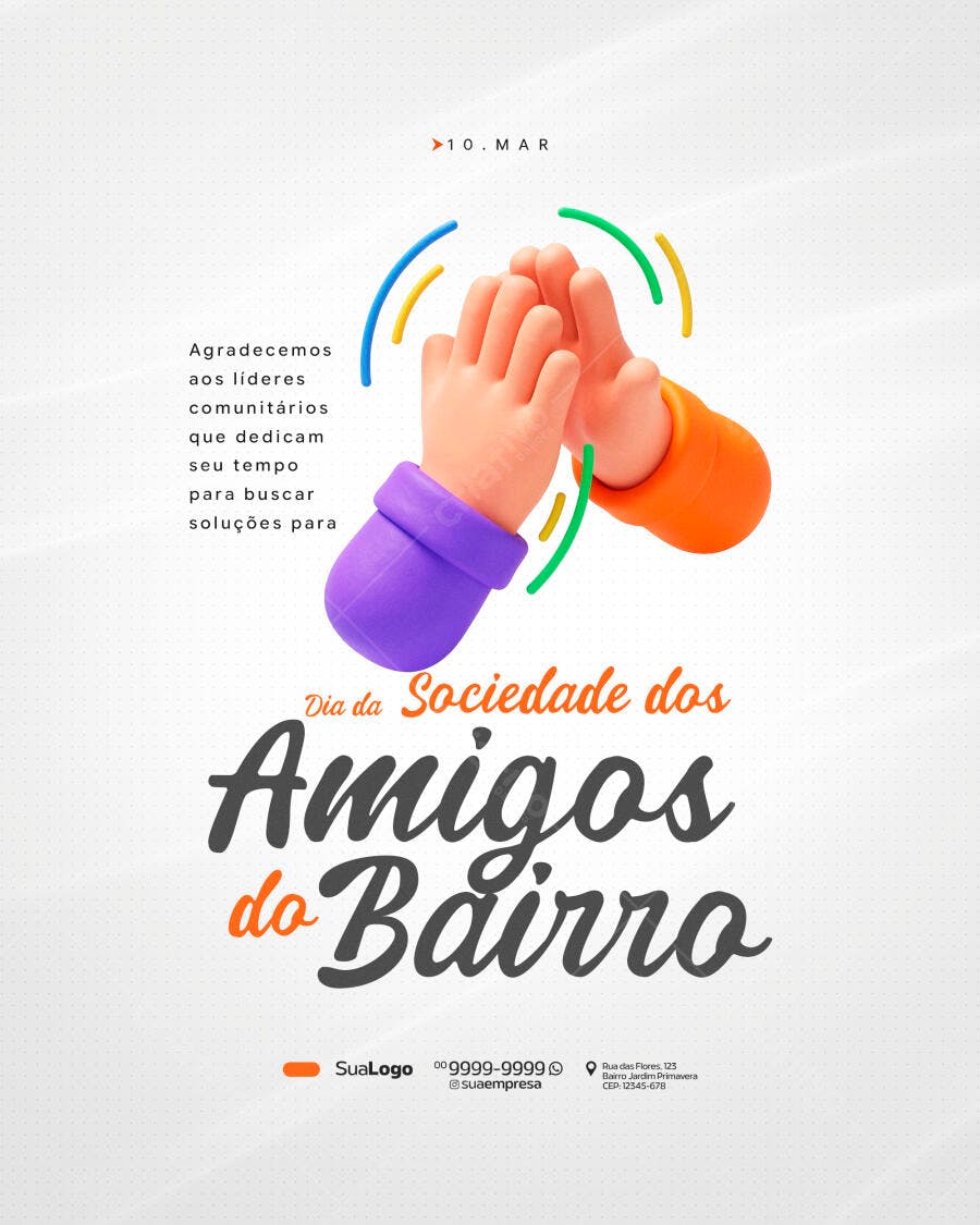 Post Dia da Sociedade dos Amigos do Bairro PSD Editável