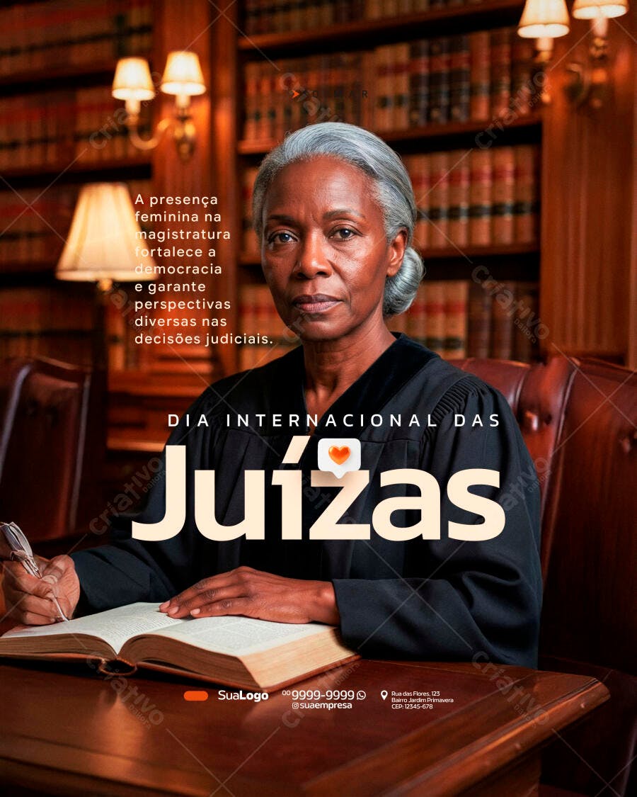 Post Instagram Dia Internacional das Juízas PSD Editável