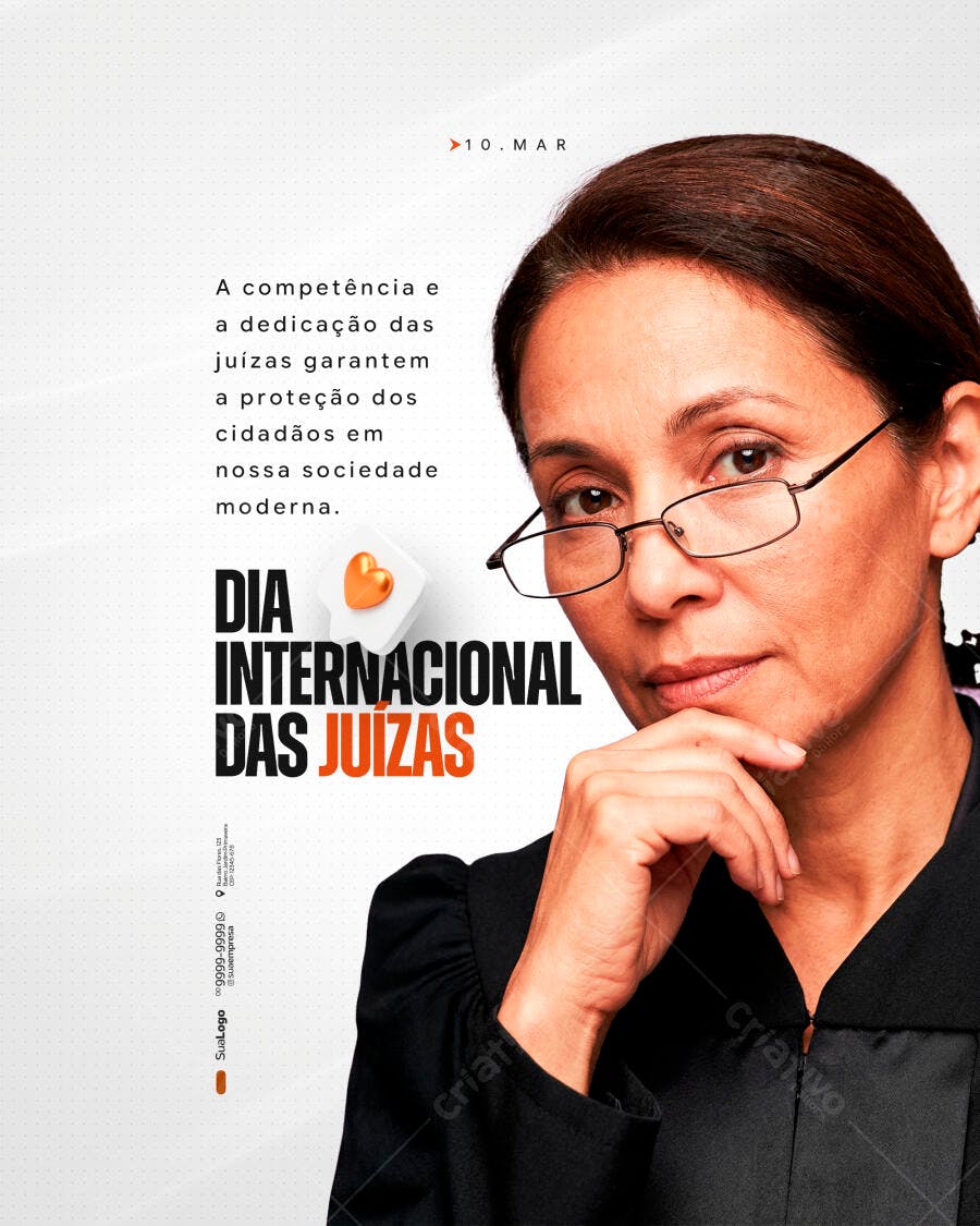 Post Dia Internacional das Juízas Março PSD Editável