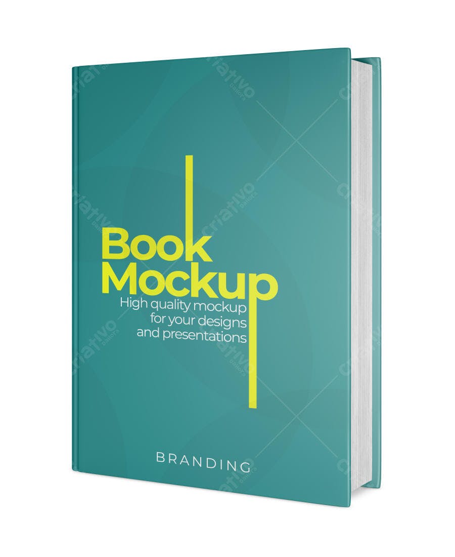 Mockup Livro Capa Dura Verde Fundo Branco Editável
