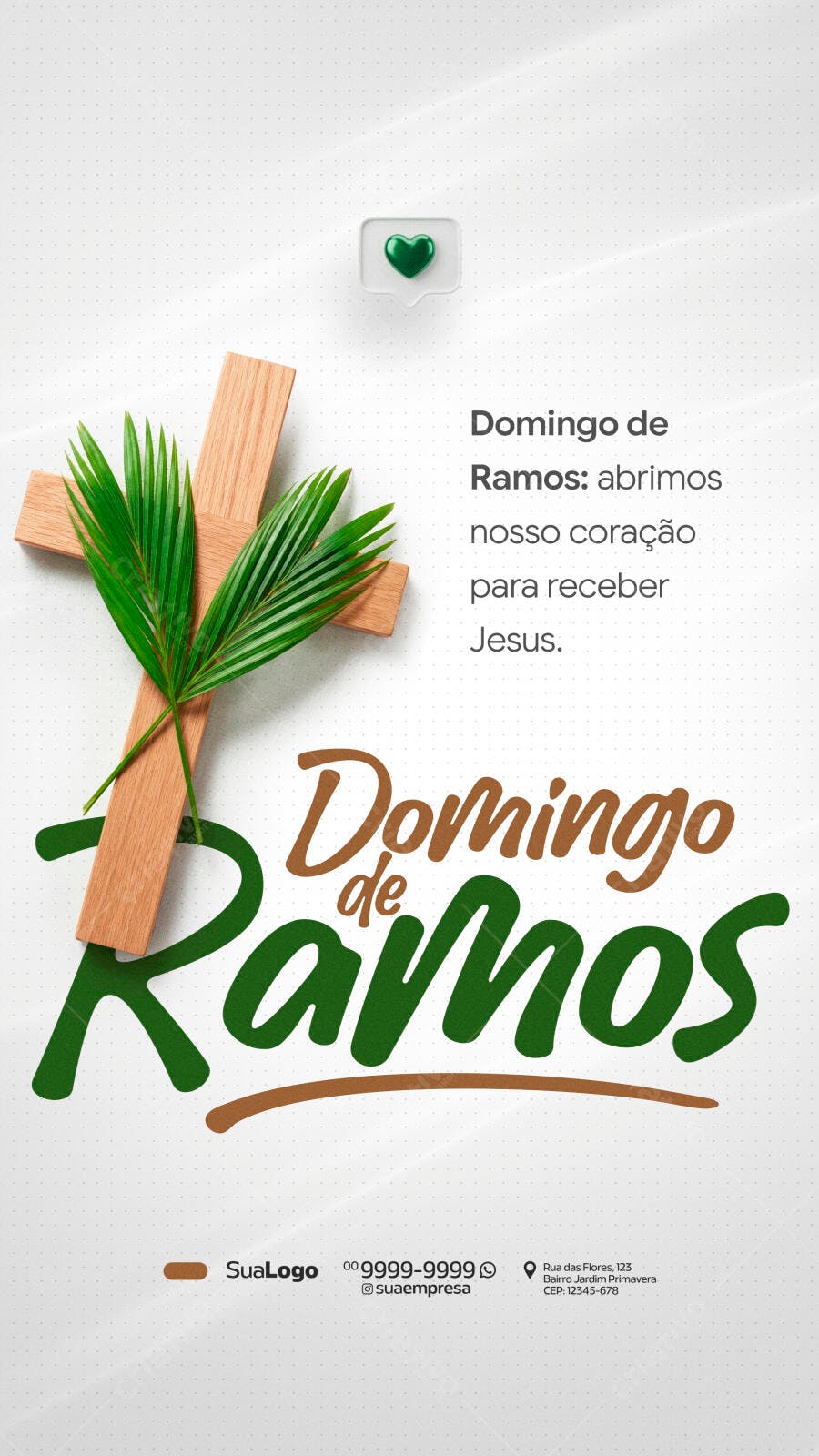 Story Instagram Domingo de Ramos Páscoa PSD Editável