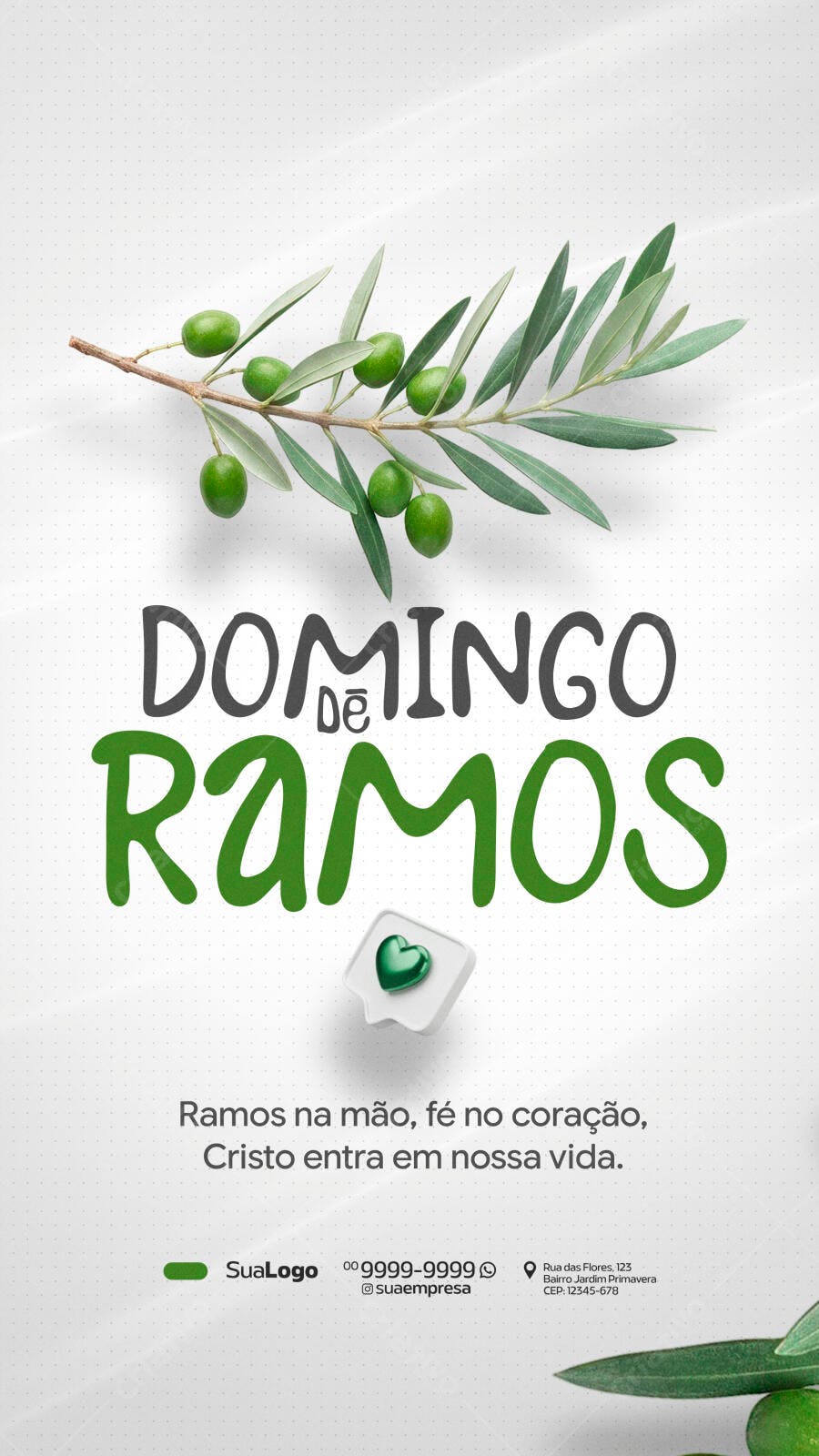 Story Instagram Domingo de Ramos Religioso PSD Editável