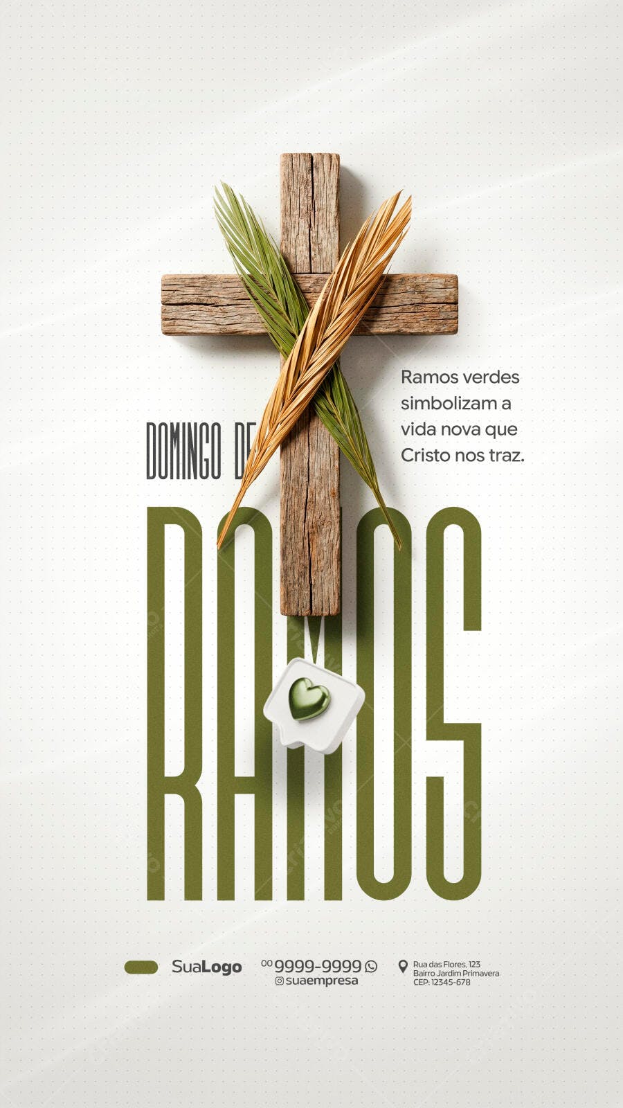 Post Instagram Domingo de Ramos Páscoa PSD Editável