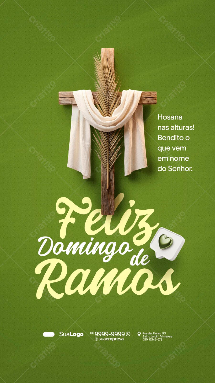 Story Instagram Domingo de Ramos Páscoa PSD Editável