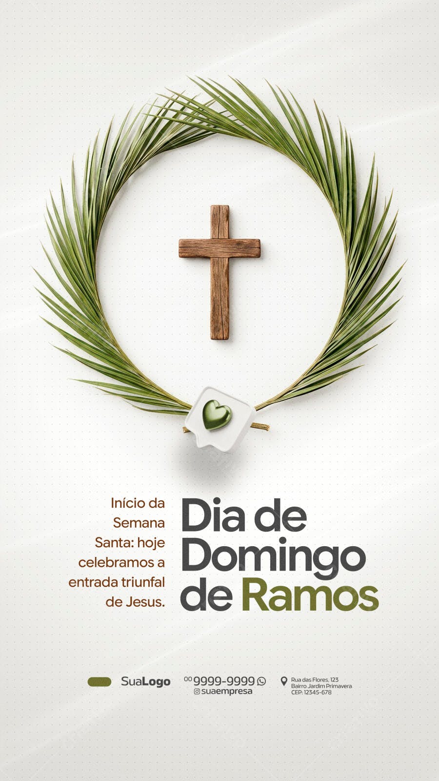 Story Instagram Domingo de Ramos Páscoa PSD Editável