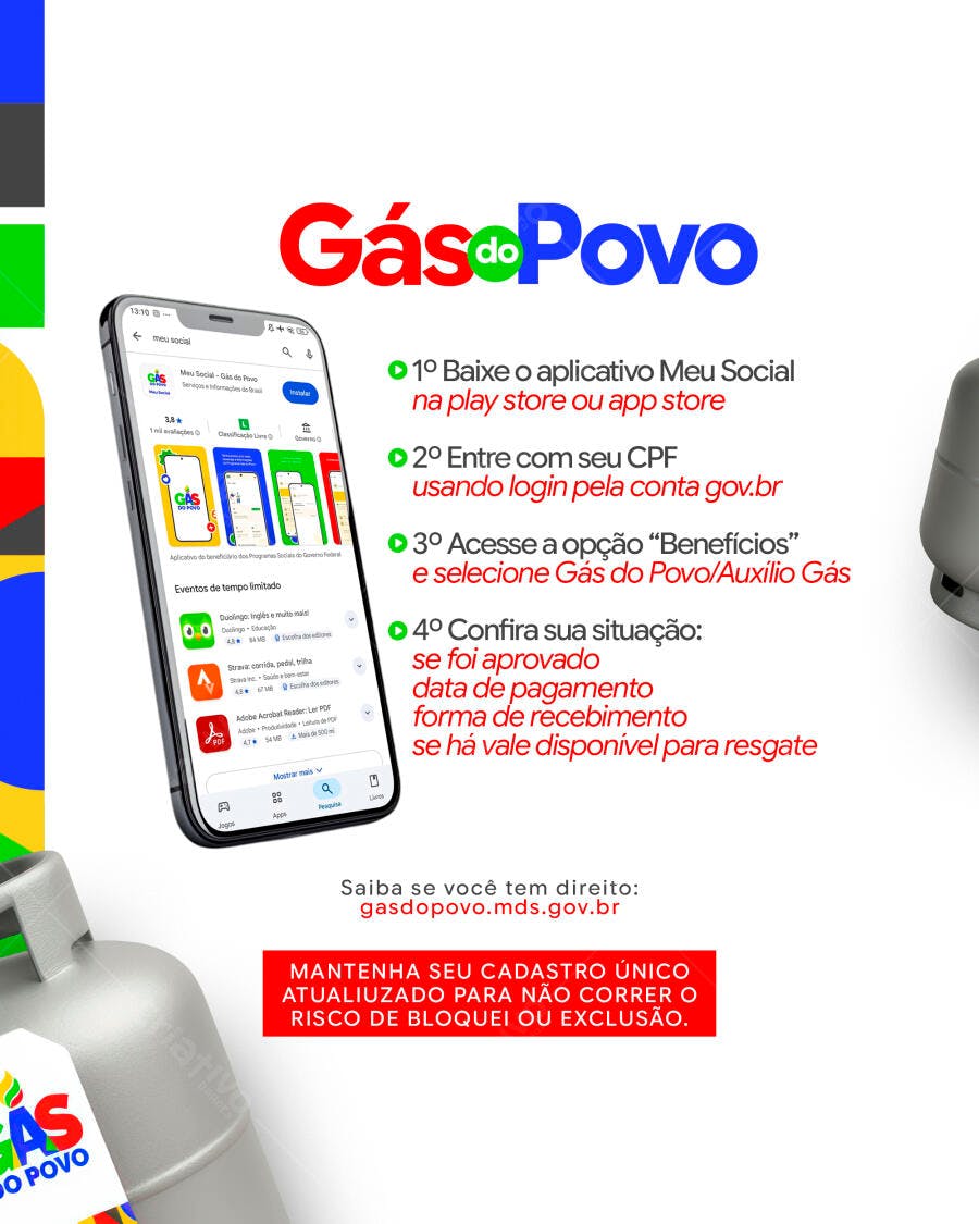 Post Instagram Gás do Povo Auxílio Gás PSD Editável