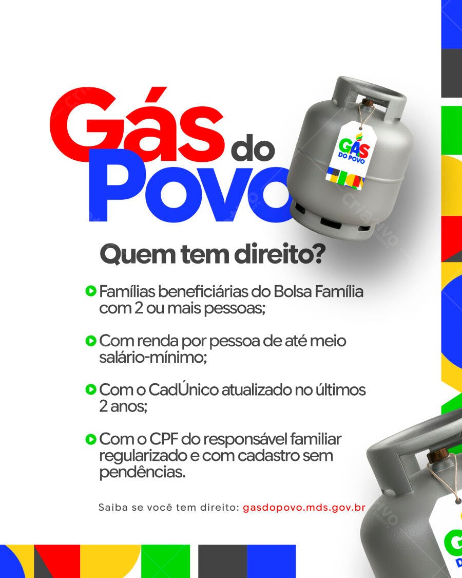 Post Social Mídia Gás do Povo Benefício Social PSD Editável
