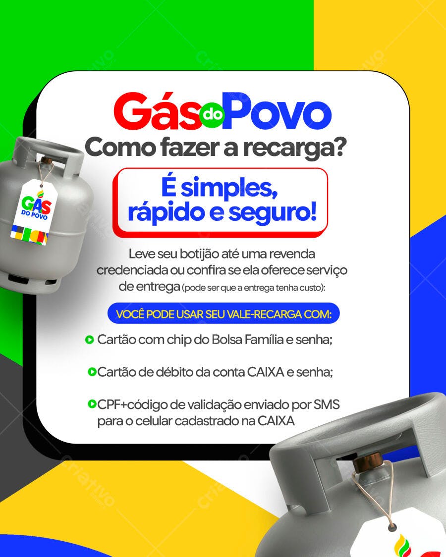 Post Social Media Gás do Povo Recarga PSD Editável