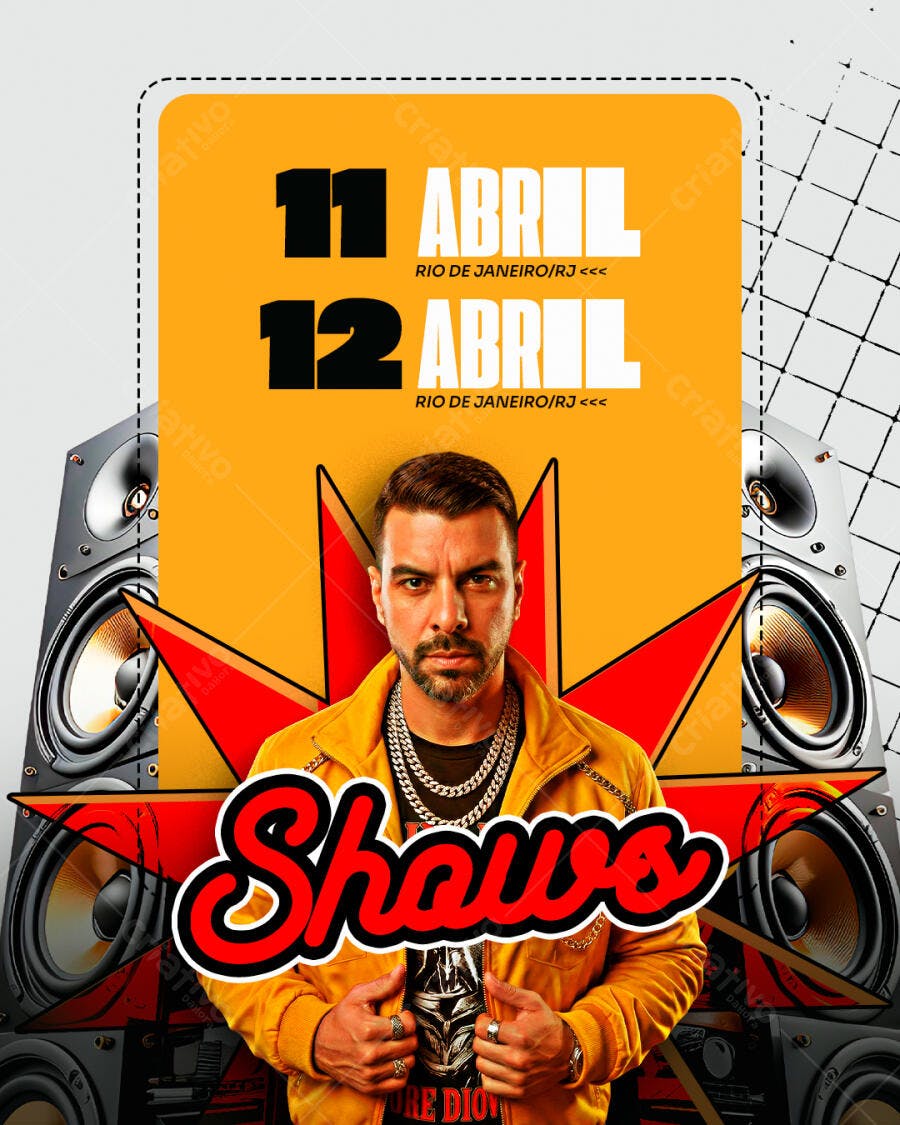 Flyer Shows Evento Musical Abril PSD Editável