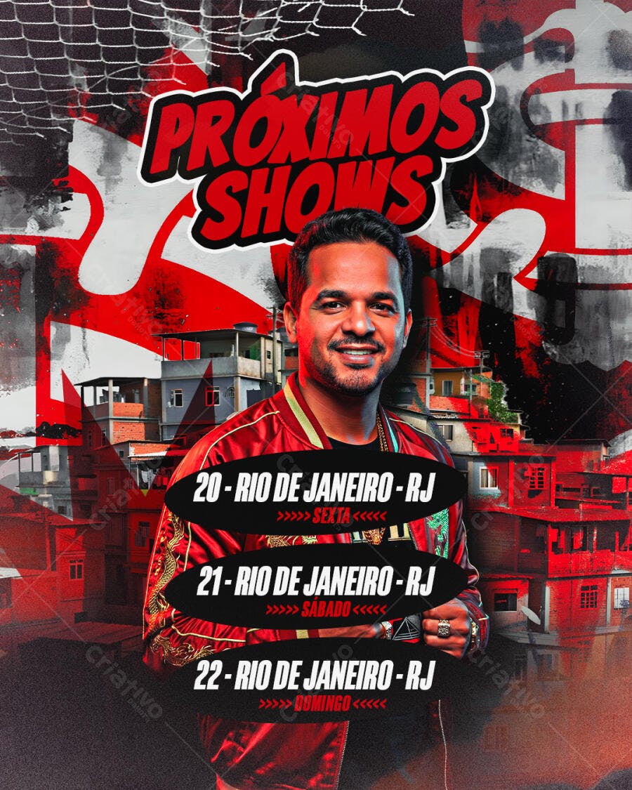 Flyer Próximos Shows Evento Musical PSD Editável
