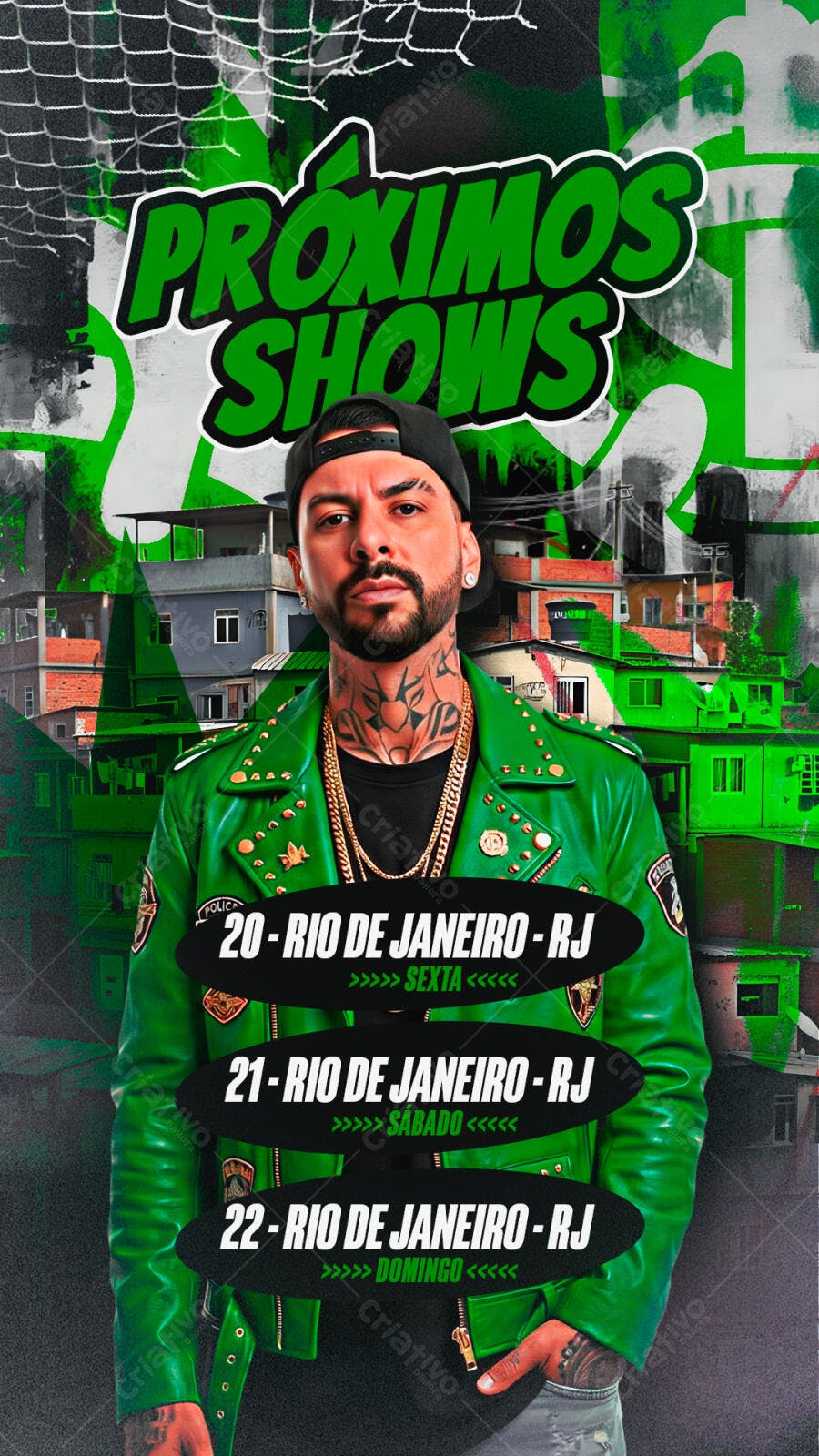 Story Instagram Próximos Shows Artista Urbano PSD Editável