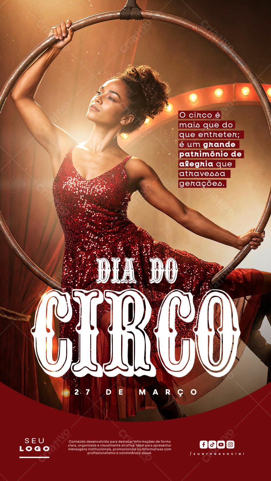 Story Instagram Dia do Circo 27 de Março PSD Editável