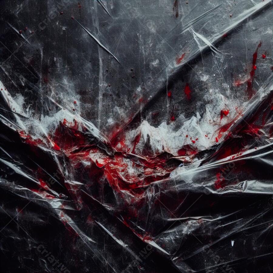 Textura Plástico Sujo Rasgado com Sangue para Halloween