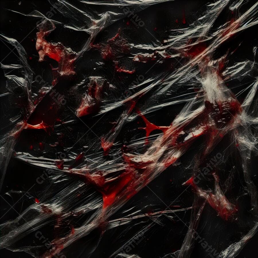 Textura Plástico Transparente Amassado com Sangue Halloween