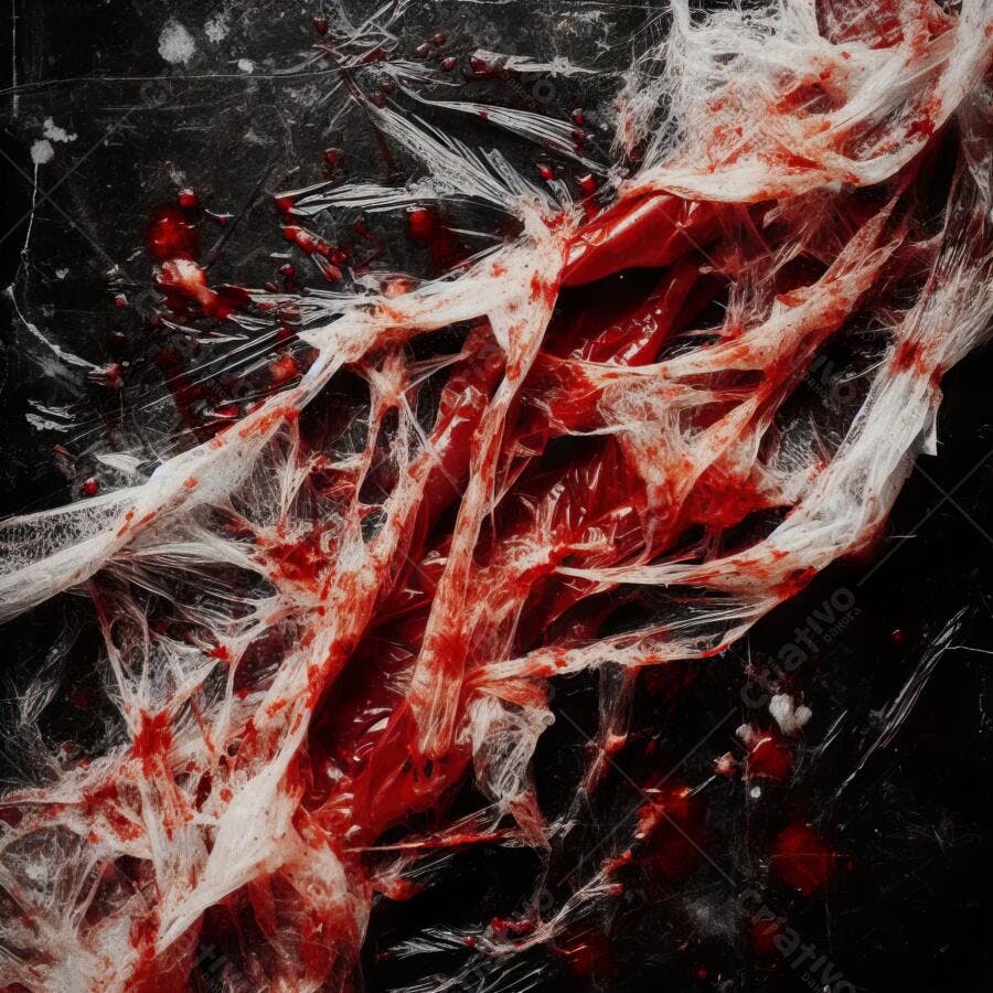 Textura Plástico Rasgado Sangue Vermelho para Halloween