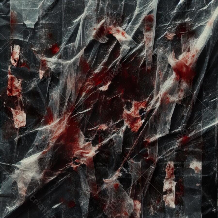 Textura Plástico Rasgado Sangrento Halloween para Fundo Terror