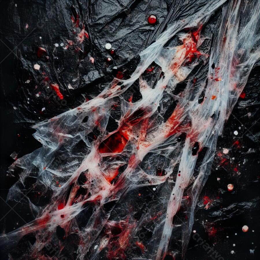 Textura Plástico Rasgado Sangue Halloween para Fundo Terror