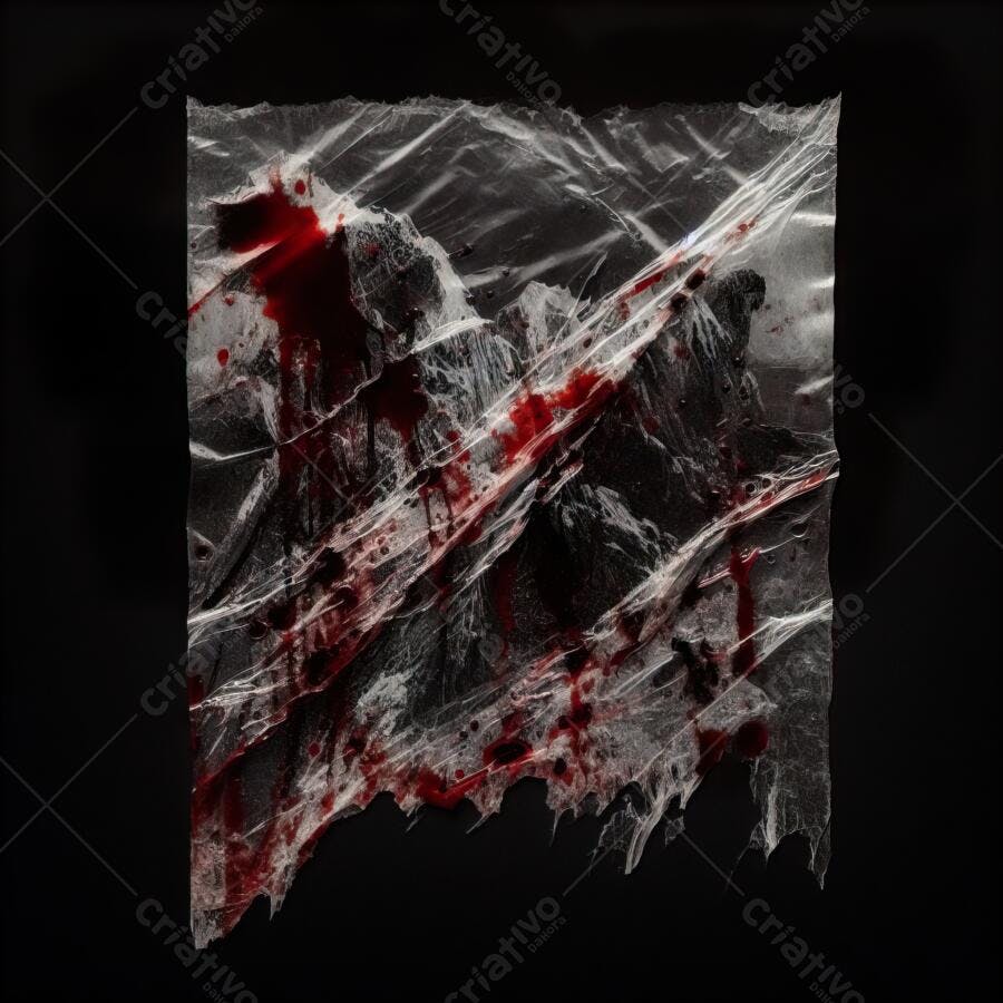Textura Plástico Rasgado Sangue Halloween para Overlay