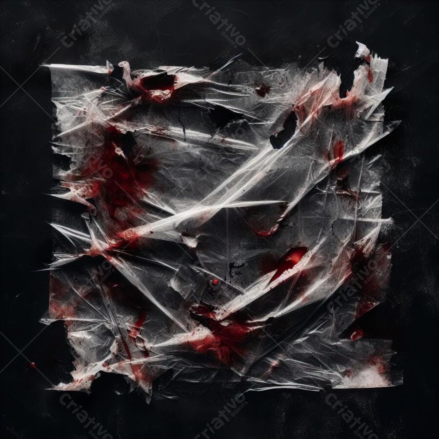Textura Plástico Rasgado Sangrento para Halloween Overlay