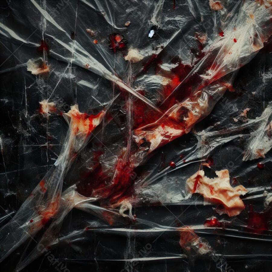 Textura Plástico Enrugado Sujo com Sangue para Halloween