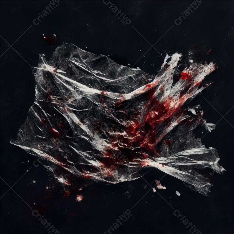 Textura Plástico Amassado Sujo Sangue para Halloween