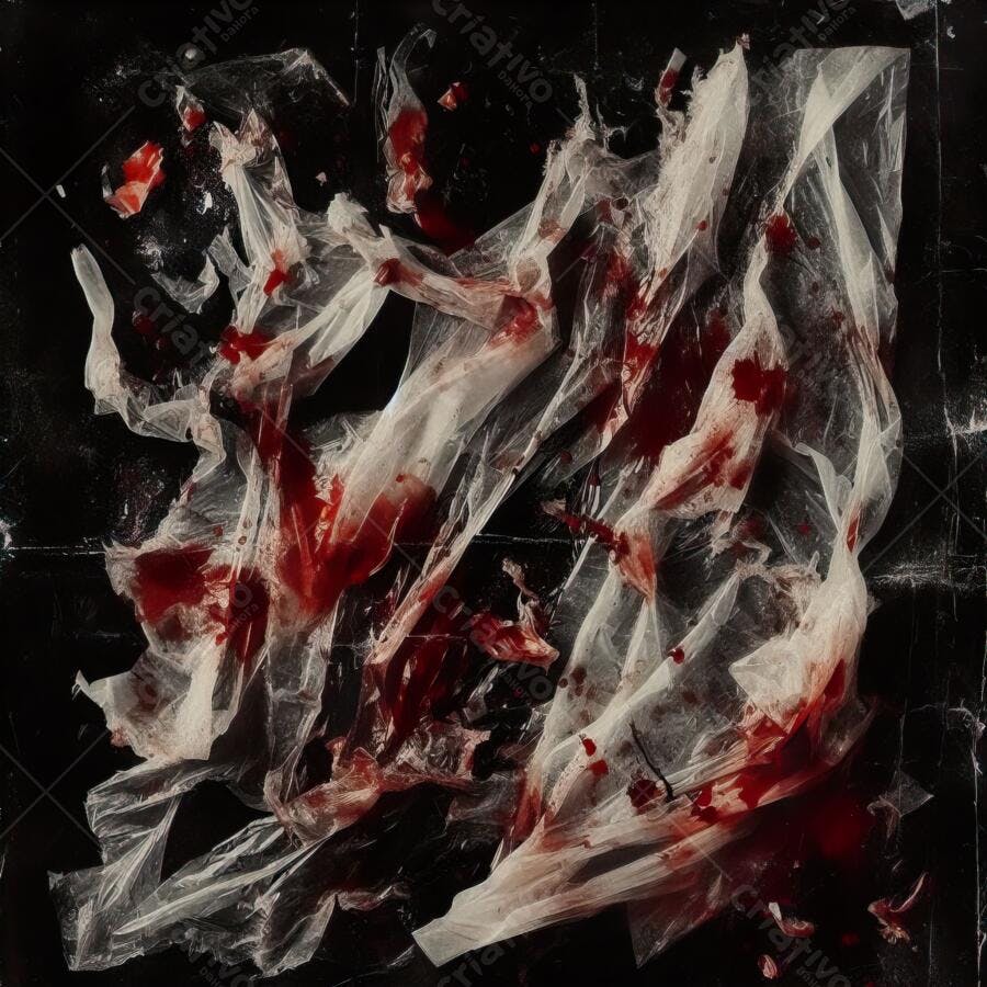 Textura Plástico Rasgado Sangue Escuro para Halloween