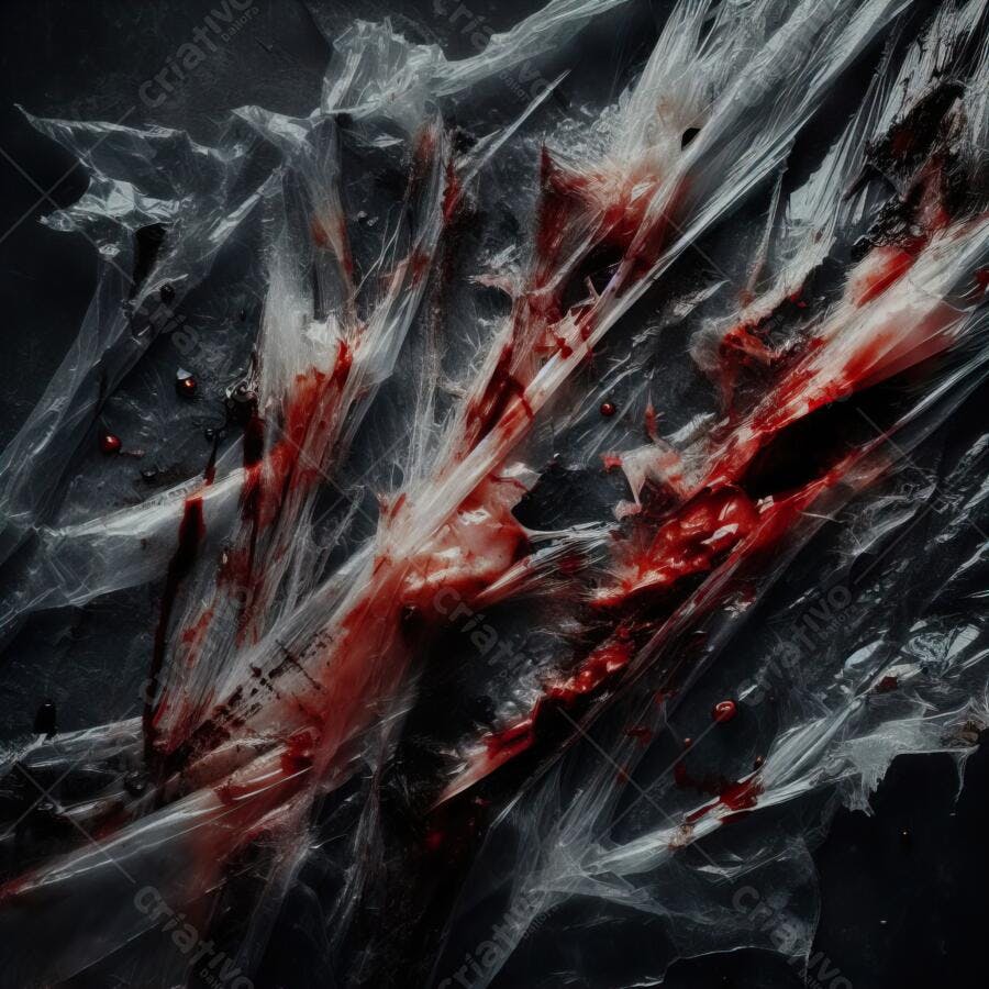 Textura Plástico Rasgado com Sangue Escuro Horror