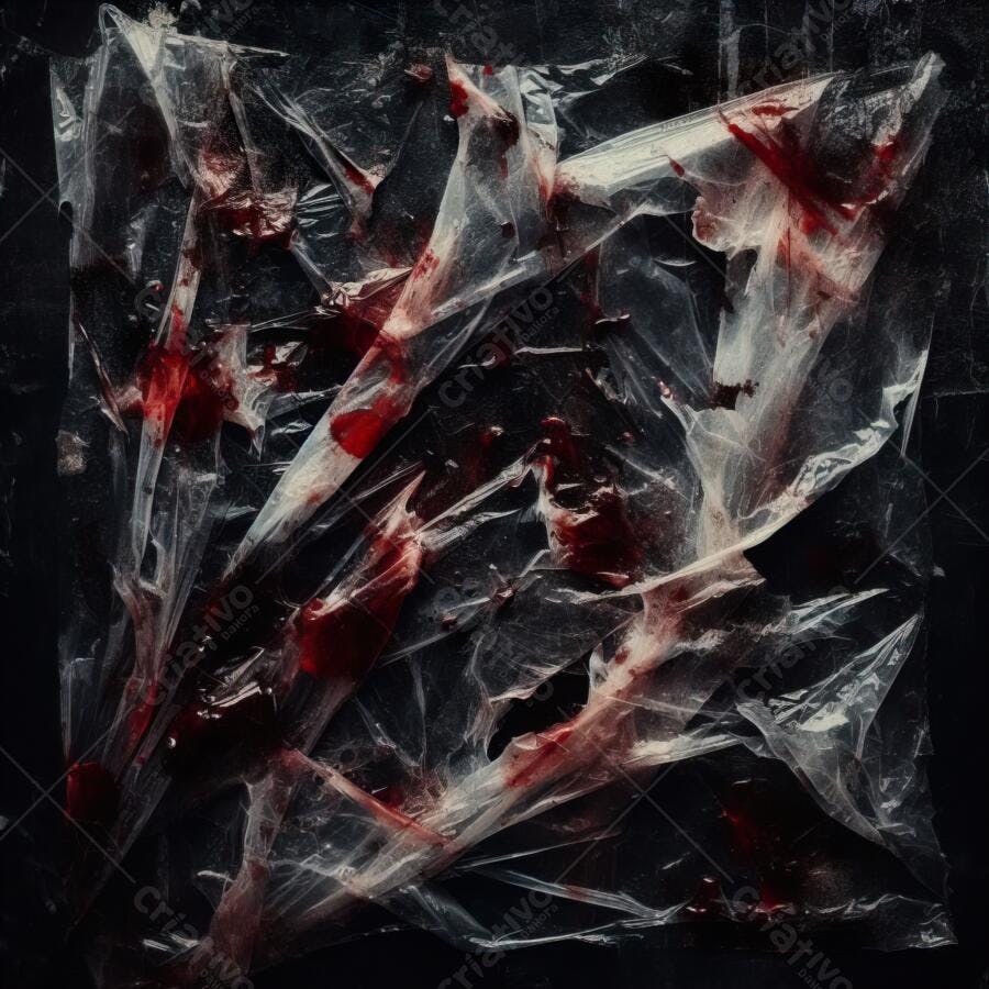 Textura Plástico Amassado Sangrento para Halloween Terror