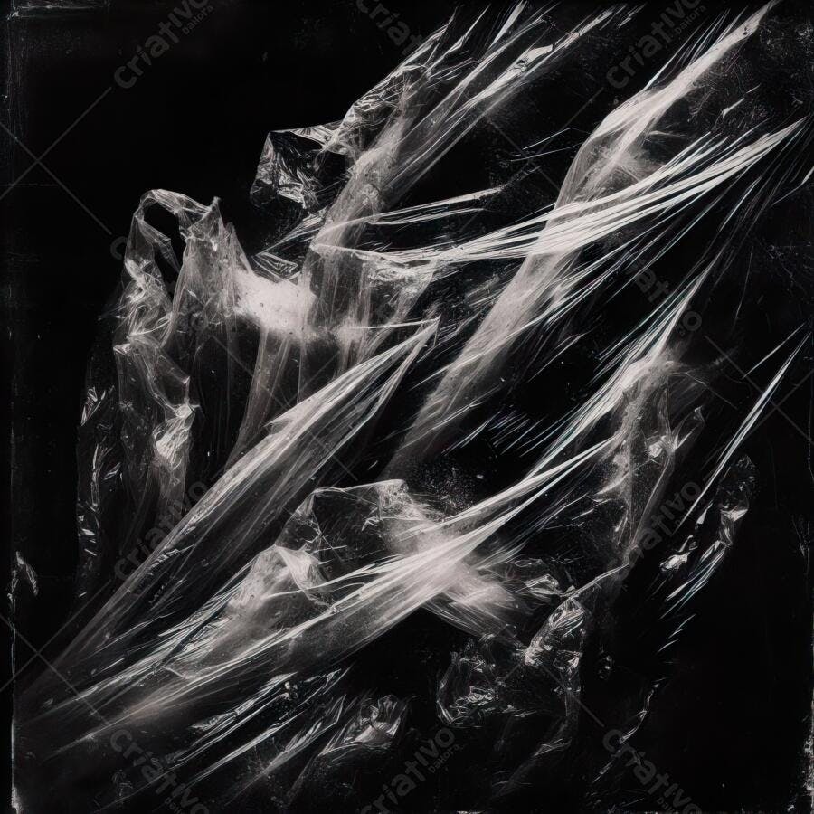 Textura Plástico Amassado Preto e Branco para Overlay
