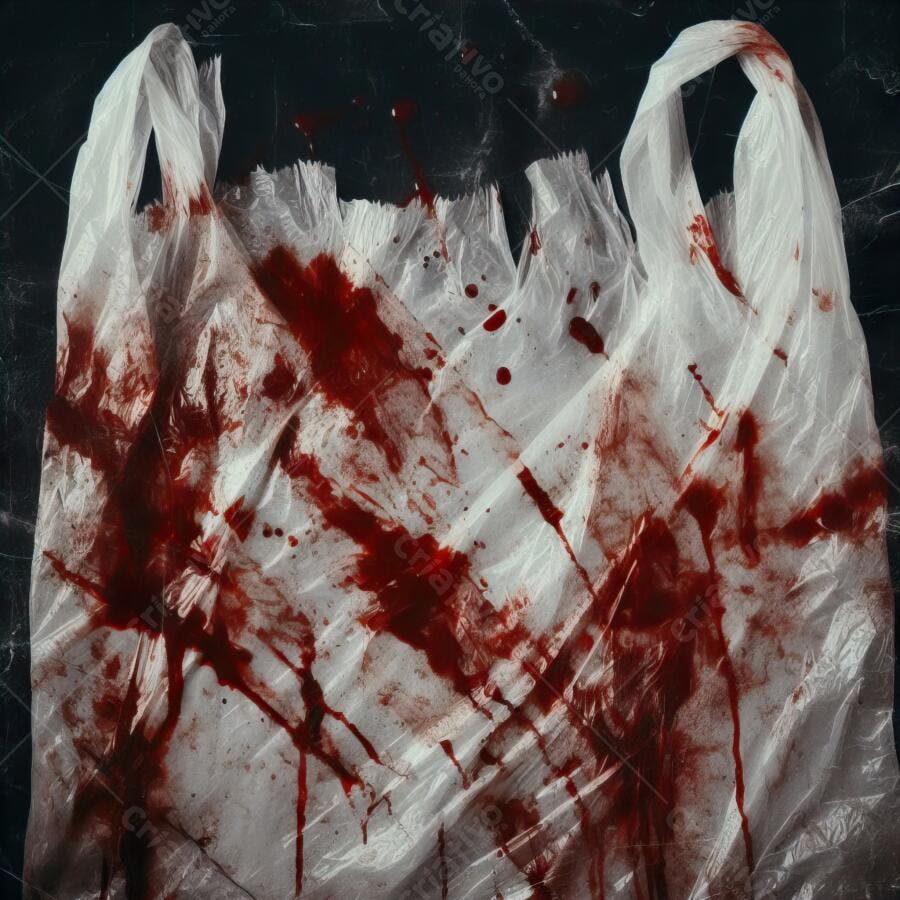 Textura Plástico Branco Sujo de Sangue para Halloween