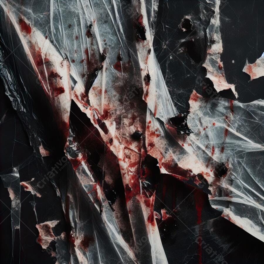 Textura Plástico Rasgado Sangue Escuro para Halloween Terror