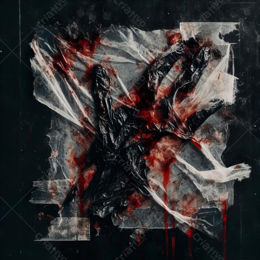 Textura Plástico Rasgado Sangrento Escuro para Halloween