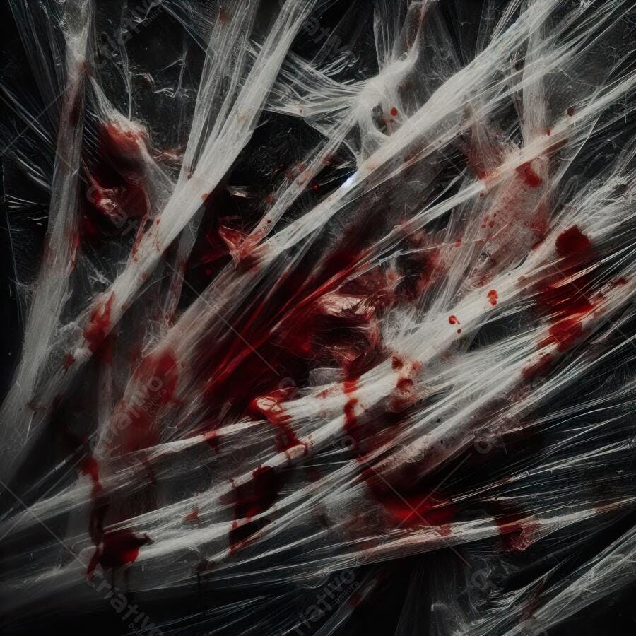 Textura Plástico Transparente Rasgado com Sangue Halloween