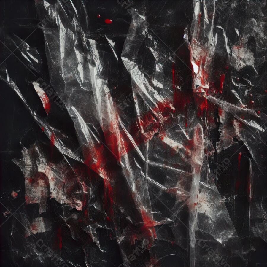 Textura Plástico Transparente Amassado com Sangue para Halloween