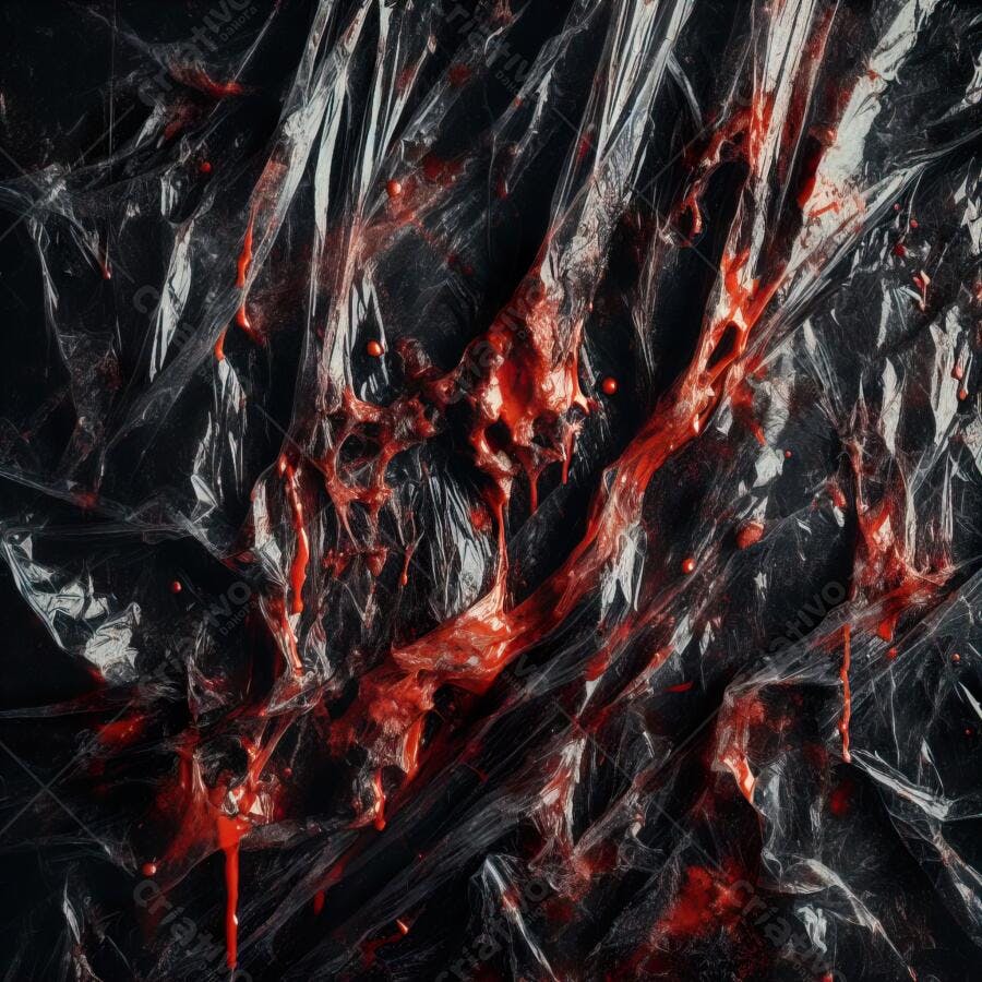Textura Plástico Amassado com Sangue para Halloween Terror