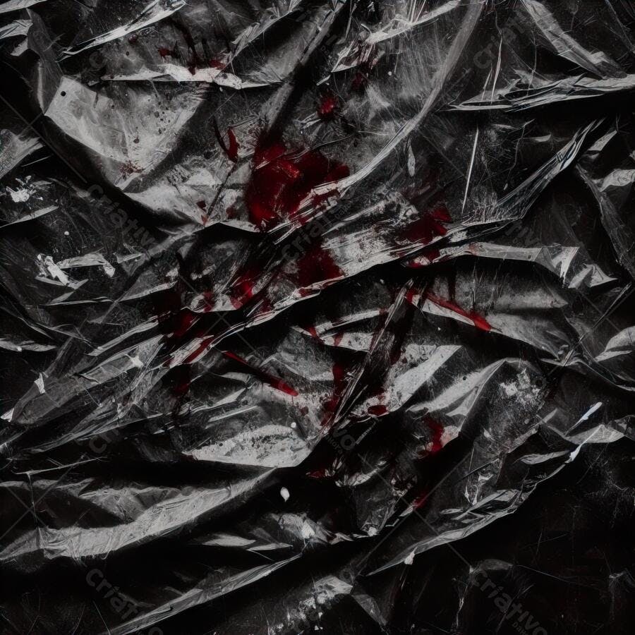 Textura Plástico Preto Amassado com Sangue para Halloween