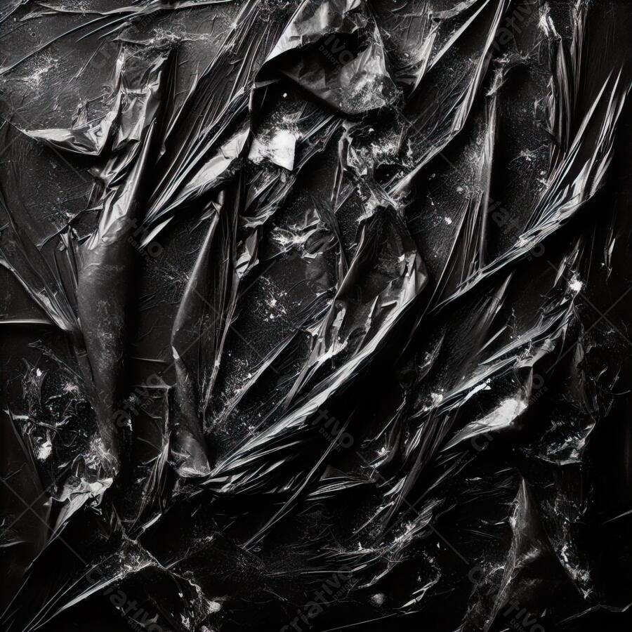 Textura Plástico Amassado Preto Brilhante para Fundo