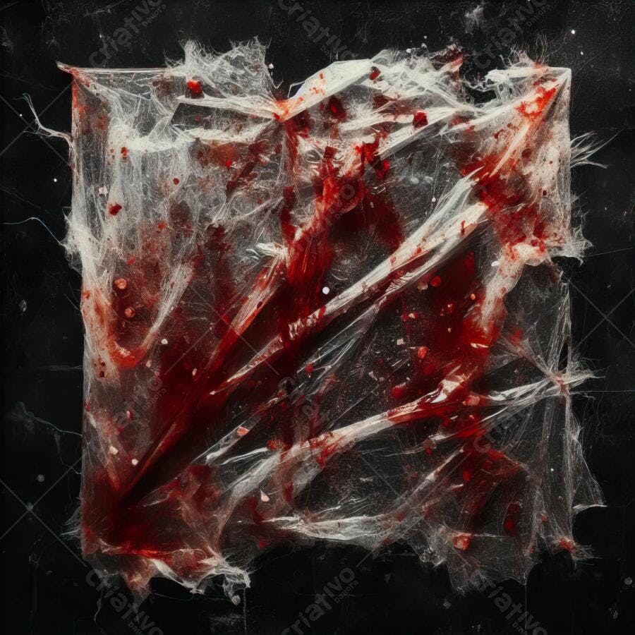 Textura Plástico Rasgado Sangue Halloween para Fundo Terror