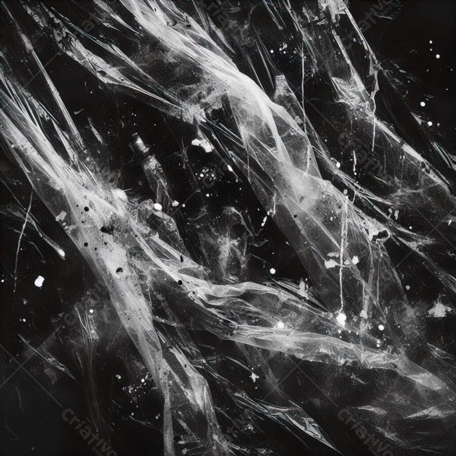 Textura Plástico Transparente Amassado Preto e Branco