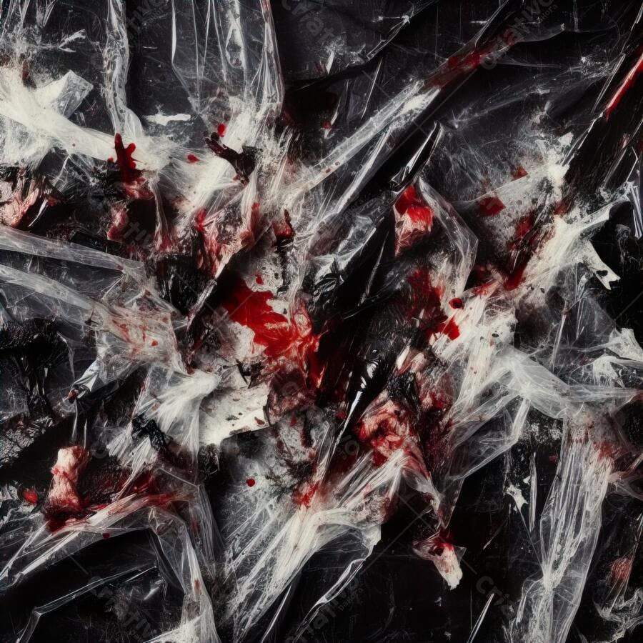 Textura Plástico Amassado Sangue Halloween Fundo Escuro